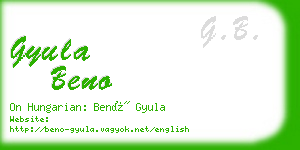 gyula beno business card